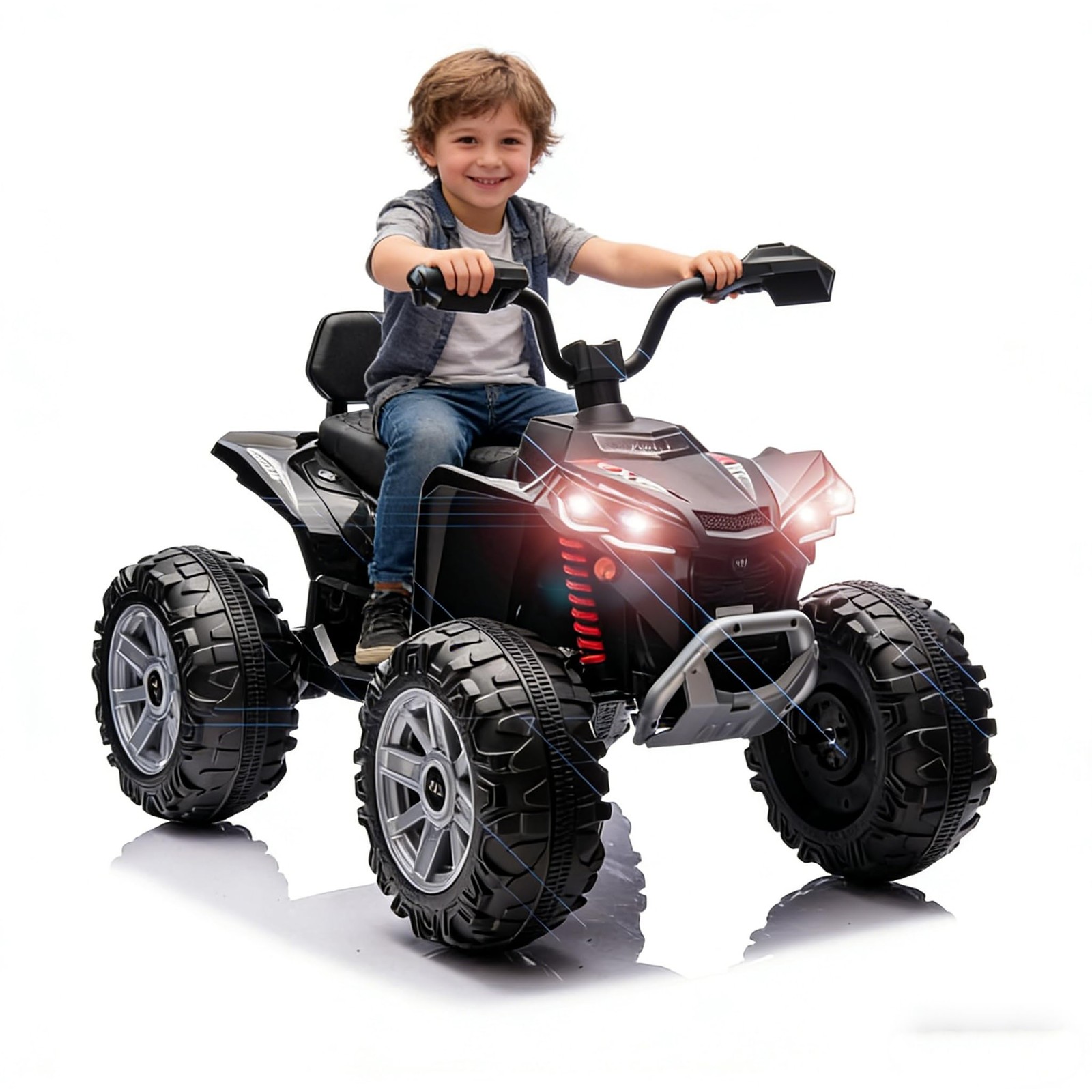 ATV Ride on Car Electric Vehicle w/ LED Lights,Horn,Music for Boys & Girls Gift