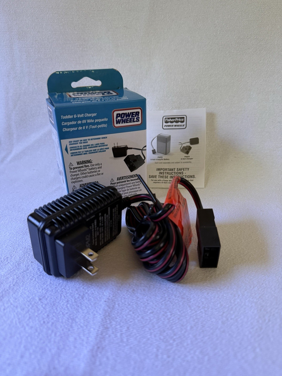 NEW OEM Power Wheels Fisher-Price 6V Blue Battery Charger P6829 00801-1483