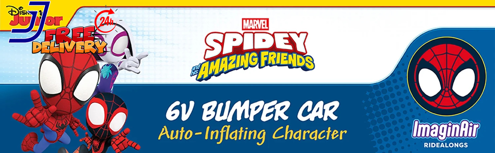 Spidey Imaginair 6V Ride-On Bumper Car with Inflatable Character FREE SHIPPING