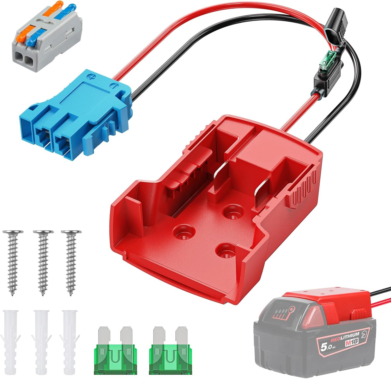 Power Wheel Adapter for Milwaukee M18 Battery, Peg-Perego Milwaukee Battery Adap
