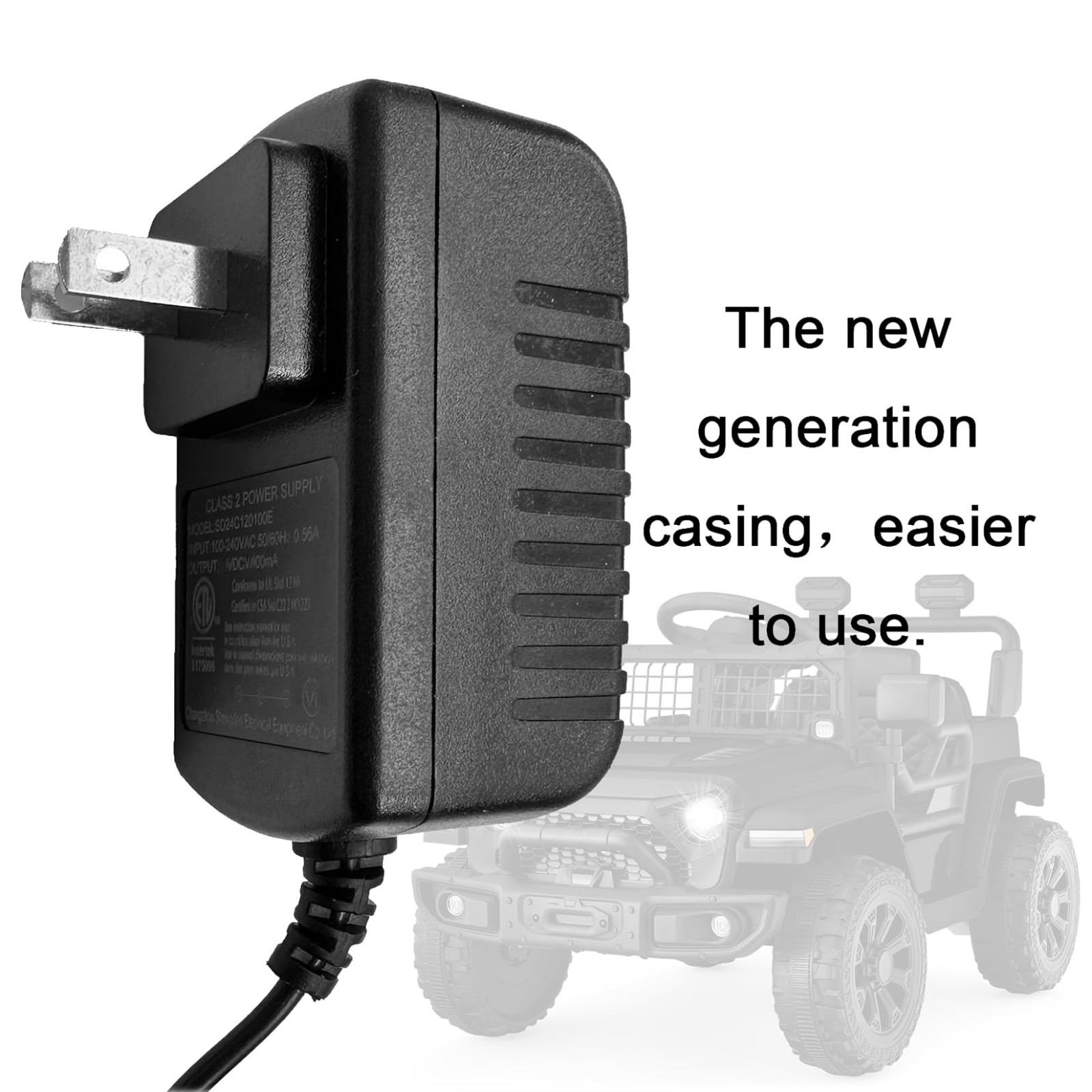 24V Battery Charger for Kids Ride-On Toys, 28.8V 0.8A Fast Charger for Electric