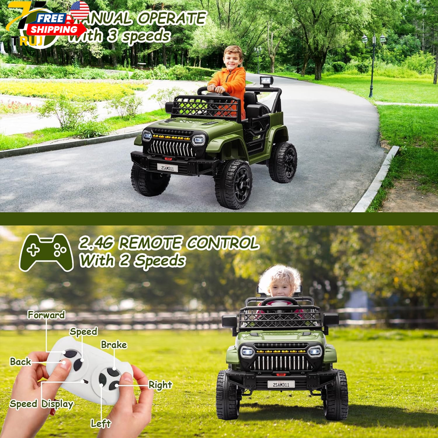 12V Kids Ride On Truck Electric Vehicle Battery Powered Car Toddlers Ride On Toy