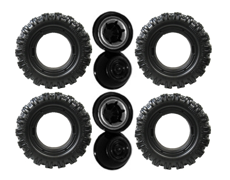 Power Wheels K7112 Green Jeep Hurricane Replacement Wheel- 4 Pack
