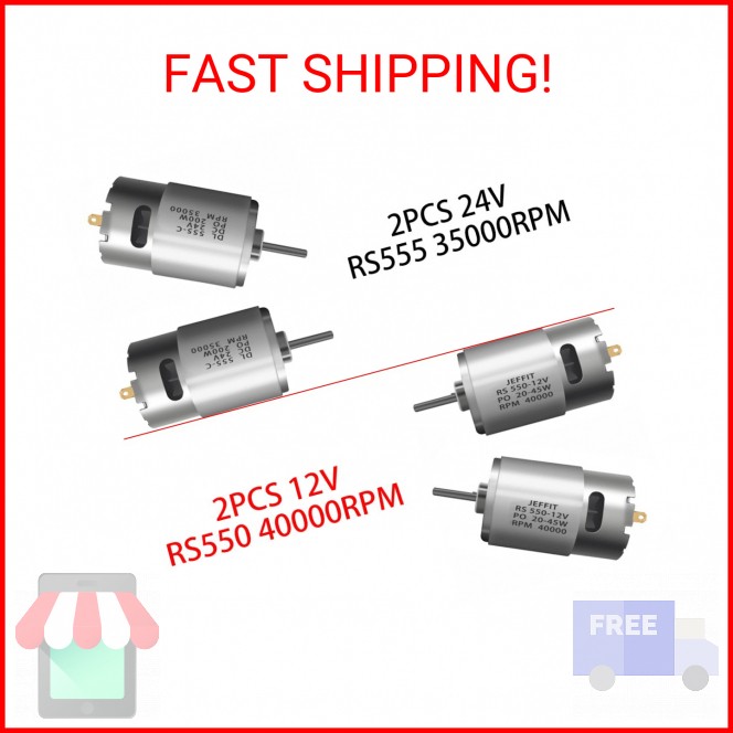 JRRXM Pair of 12V 18V 20V 24V Fast Drive Motor High Speed Engine for Kid’s Power