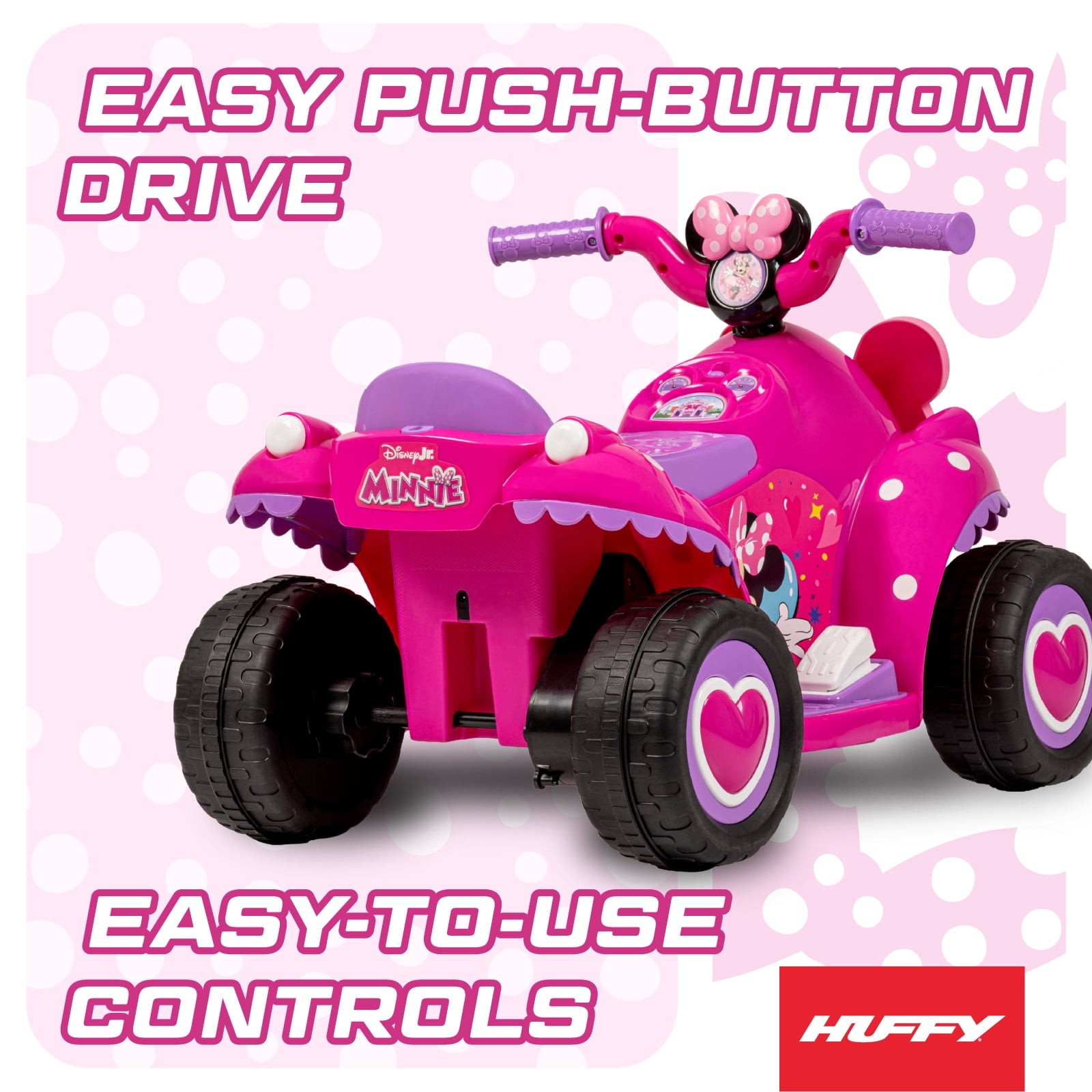 6V Disney Minnie Mouse Ride-On Quad for Toddlers Ages 1.5-3 Pink