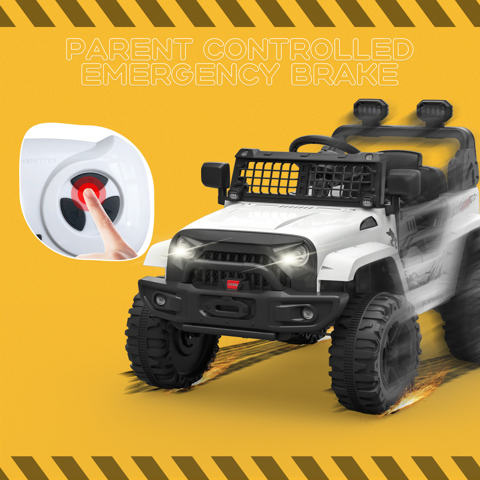 Ride on Truck Car 12V Kids Electric Vehicles with LED Lights Spring Suspension