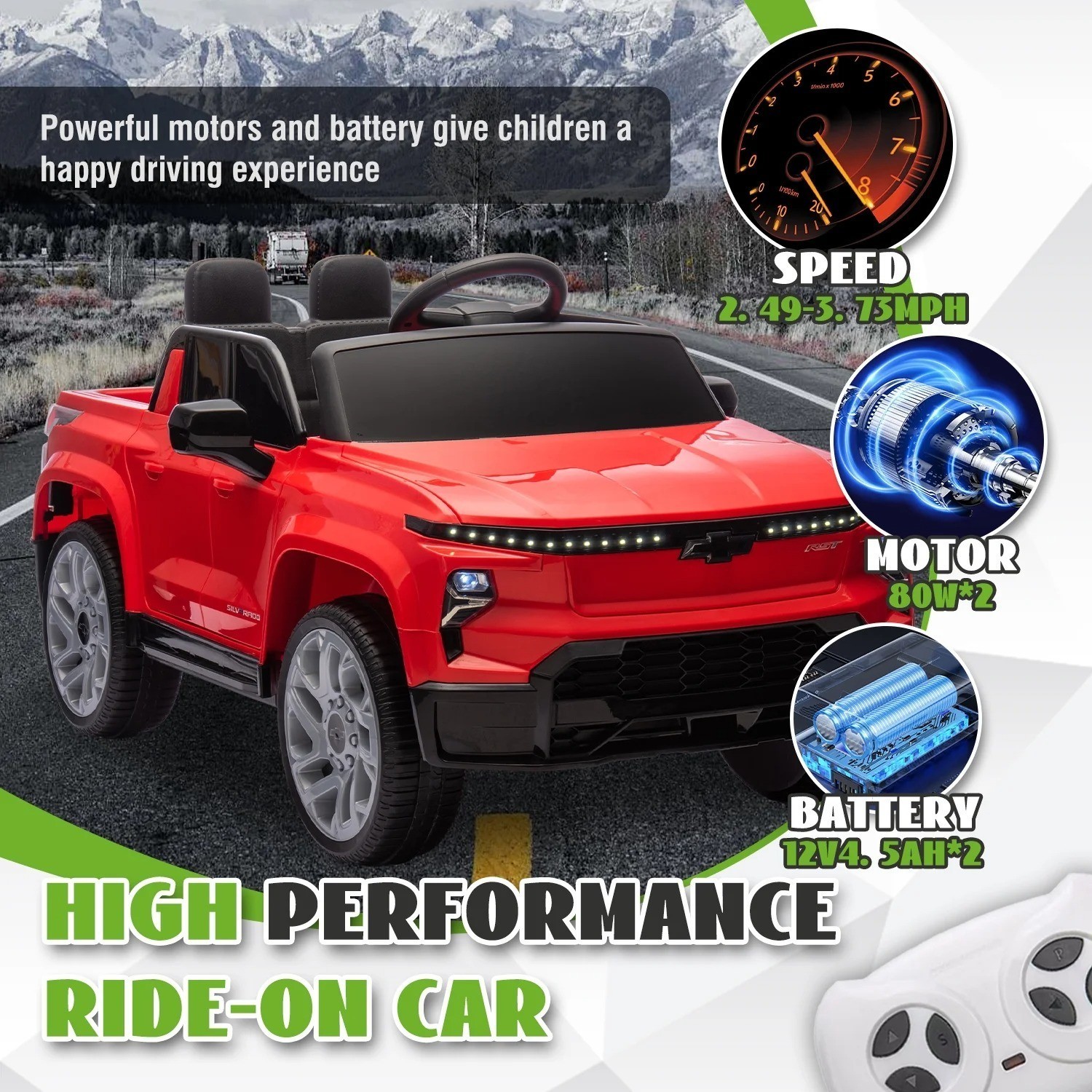 Licensed Chevrolet Silverado Ride On Electric Truck Battery Power Cars for Kids