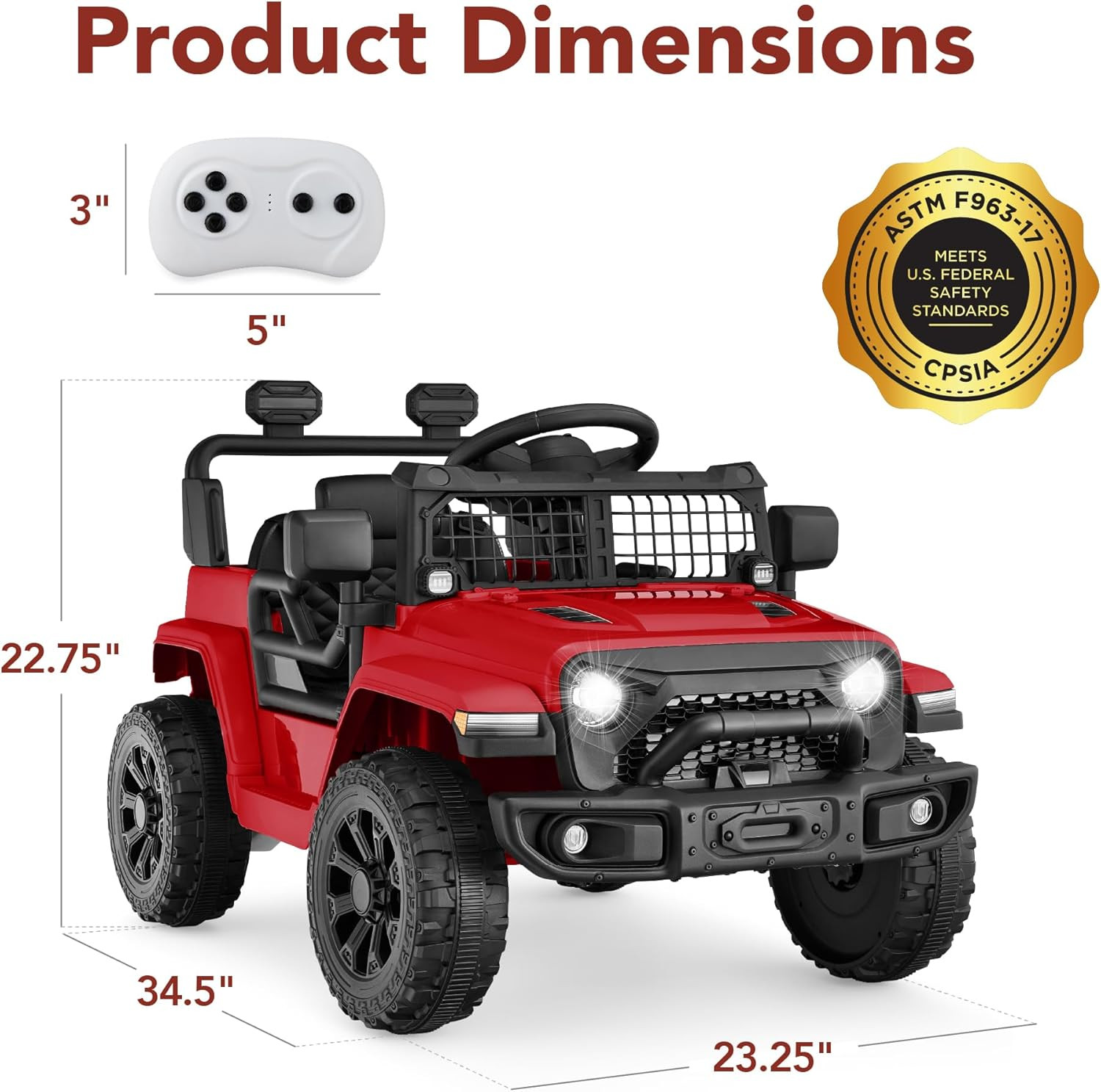 6V Kids Ride on Toy, Mini Truck, Electric Play Car W/Parent Remote Control, 4-Wh
