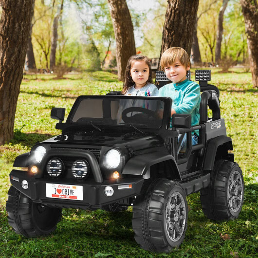 12V 2-Seater Kids Ride On Truck Car w/ Remote Control & Storage – Black