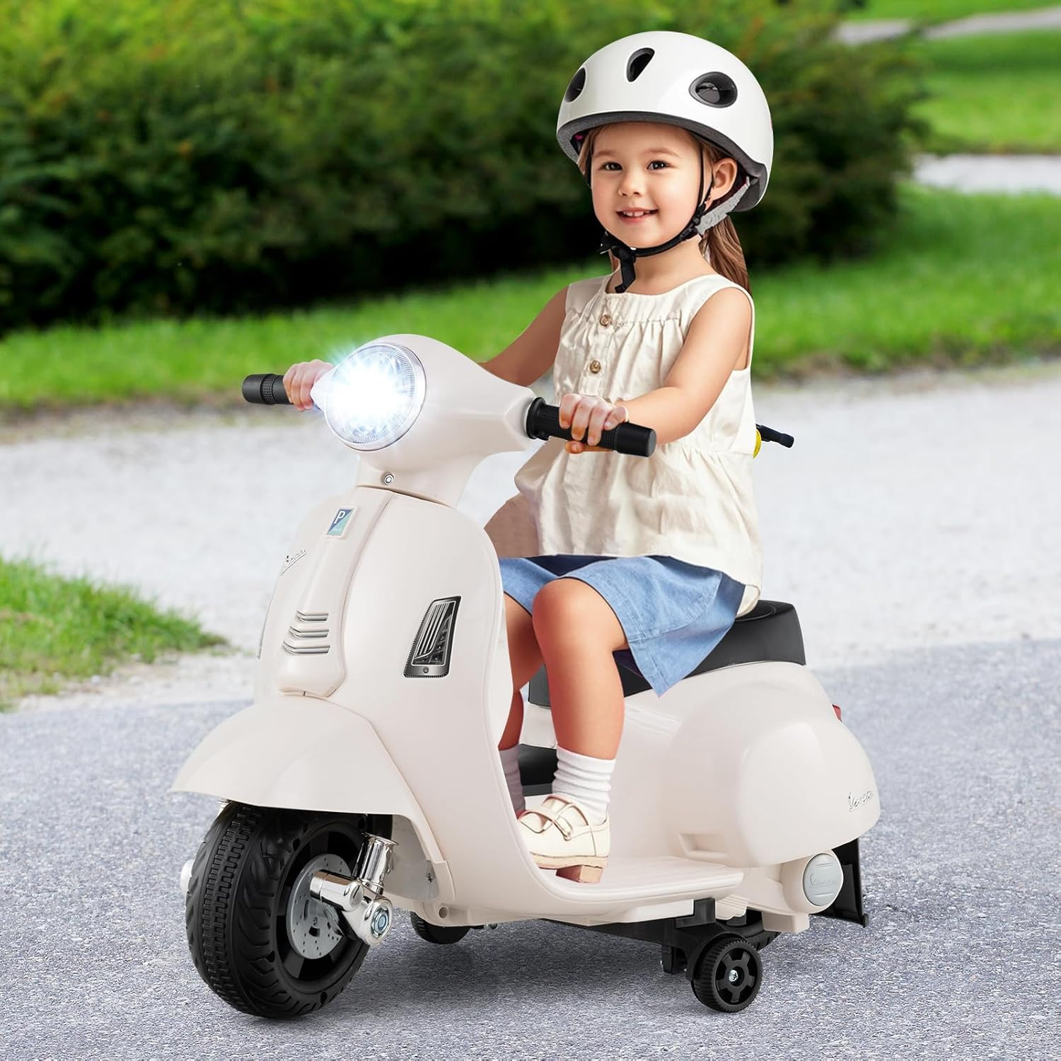 Licensed Vespa Scooter Kids Motorcycle by , 6V Ride on Electric Motorcycle with