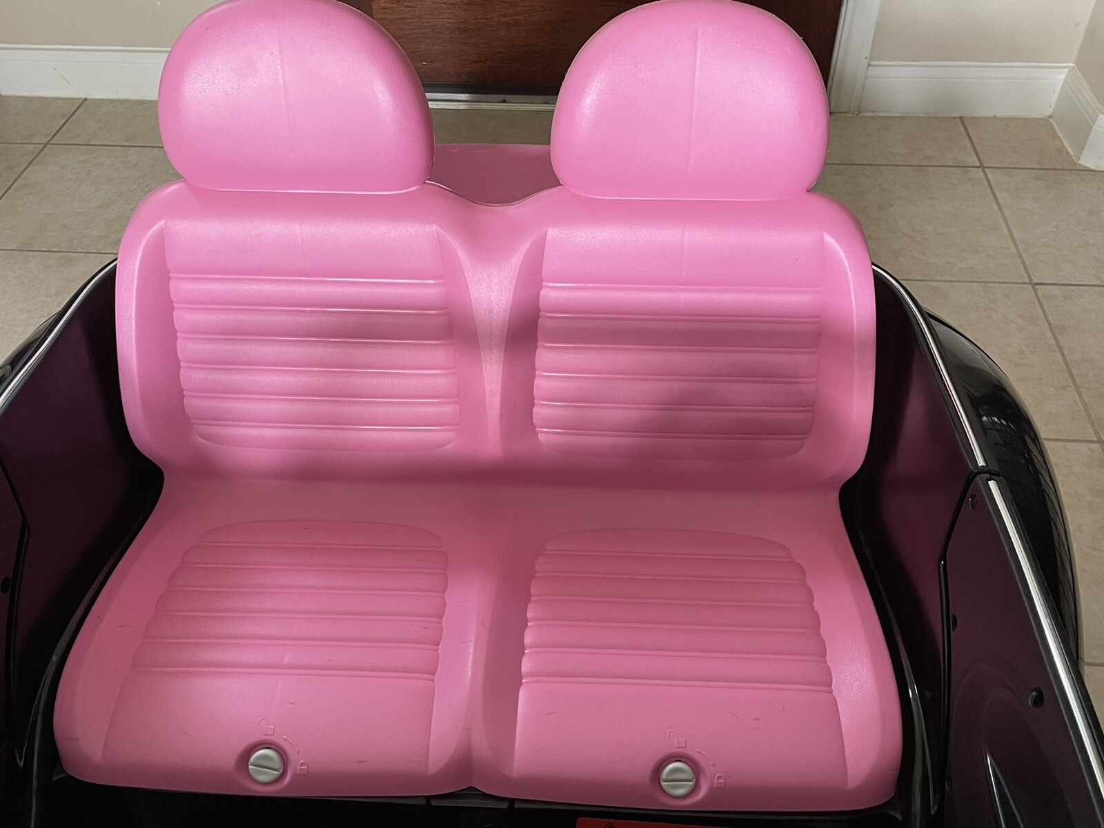 Kid Trax Pacific Cycle Black Pink Volkswagen Beetle Ride On Electric Car 2-Seat