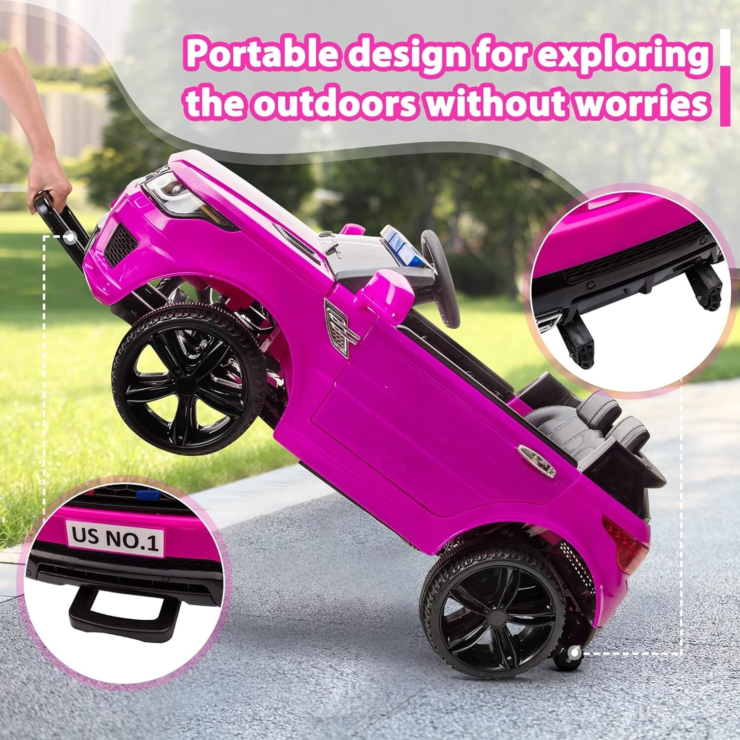 TOBBI 12V Electric Police Vehicle Battery Powered SUV Cars with Remote Control