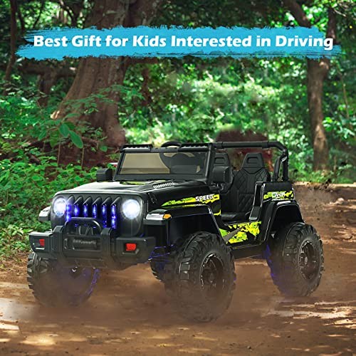 Kids Ride on Car Truck with 2.4G Remote Control, 12V Battery Dark Black