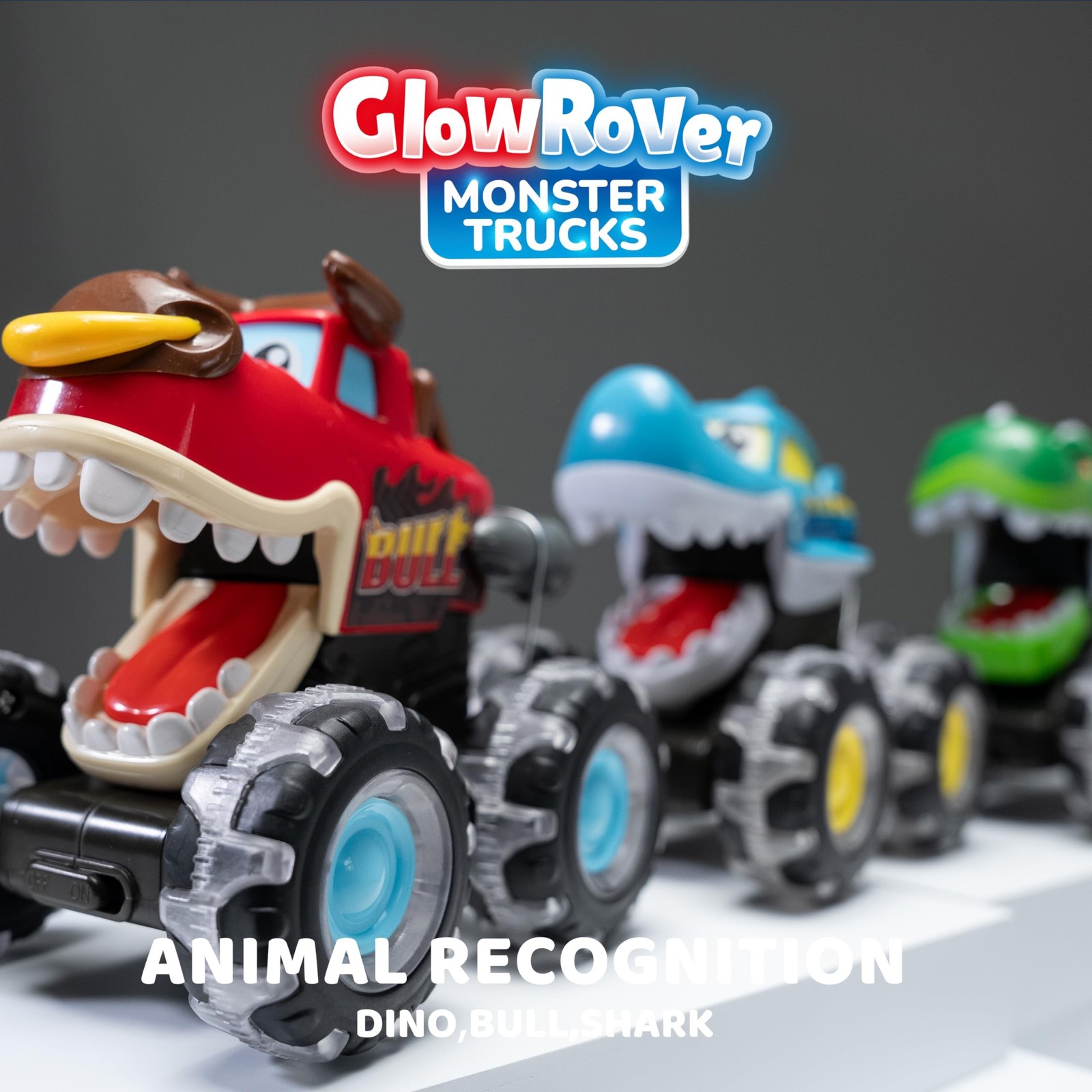 JOYIN 3 Pack Monster Truck Toy – Motion Activated Light Up Cars for Toddlers …