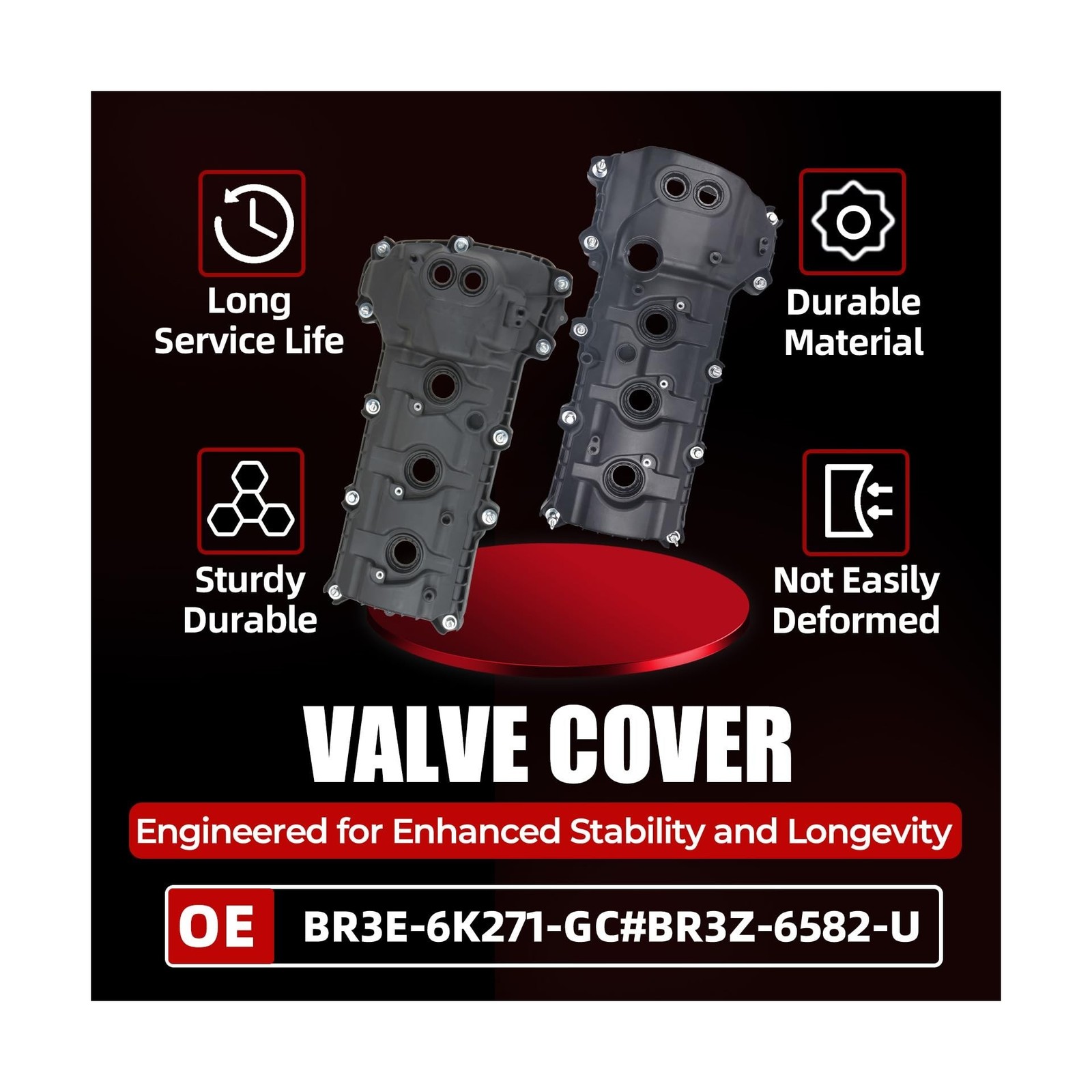 MITZONE Valve Cover Set Compatible with Ford Edge Explorer F-150 Flex Mustang…