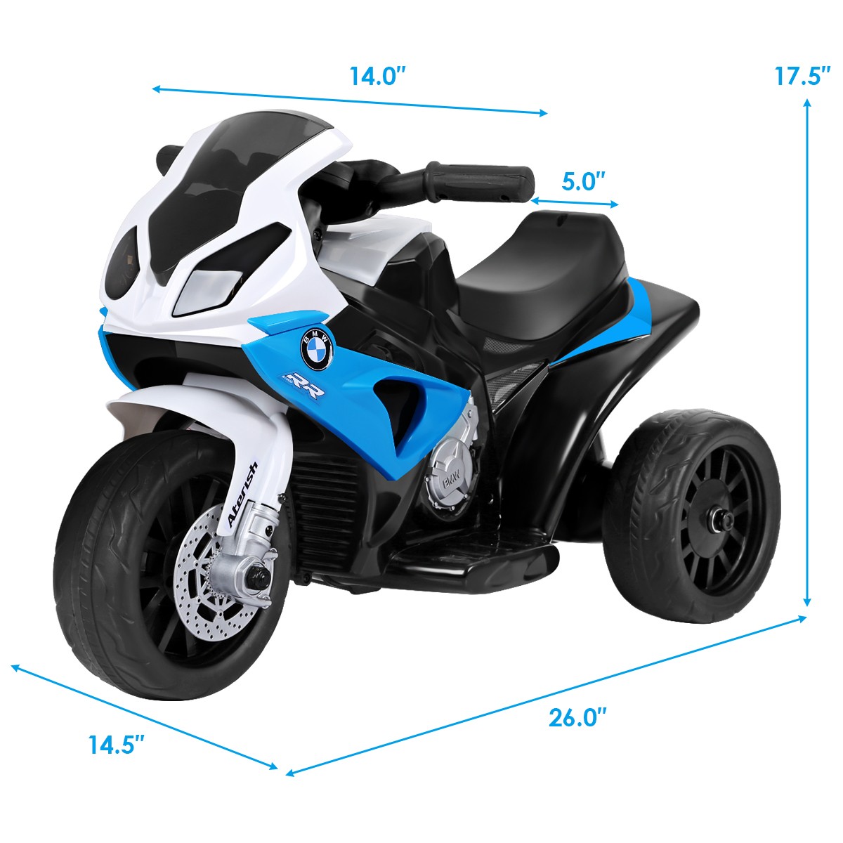 Kids Ride On Motorcycle BMW Licensed 6V Electric 3 Wheels w/ Music&Light Blue