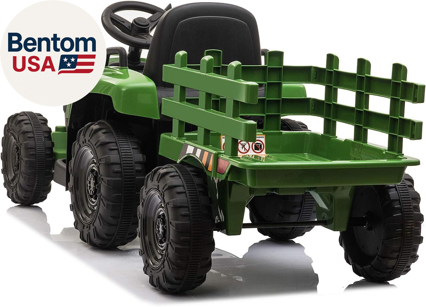 Kids Electric Ride on Toy Tractor, 12V Battery-Powered 4 Wheels Ride on Car with