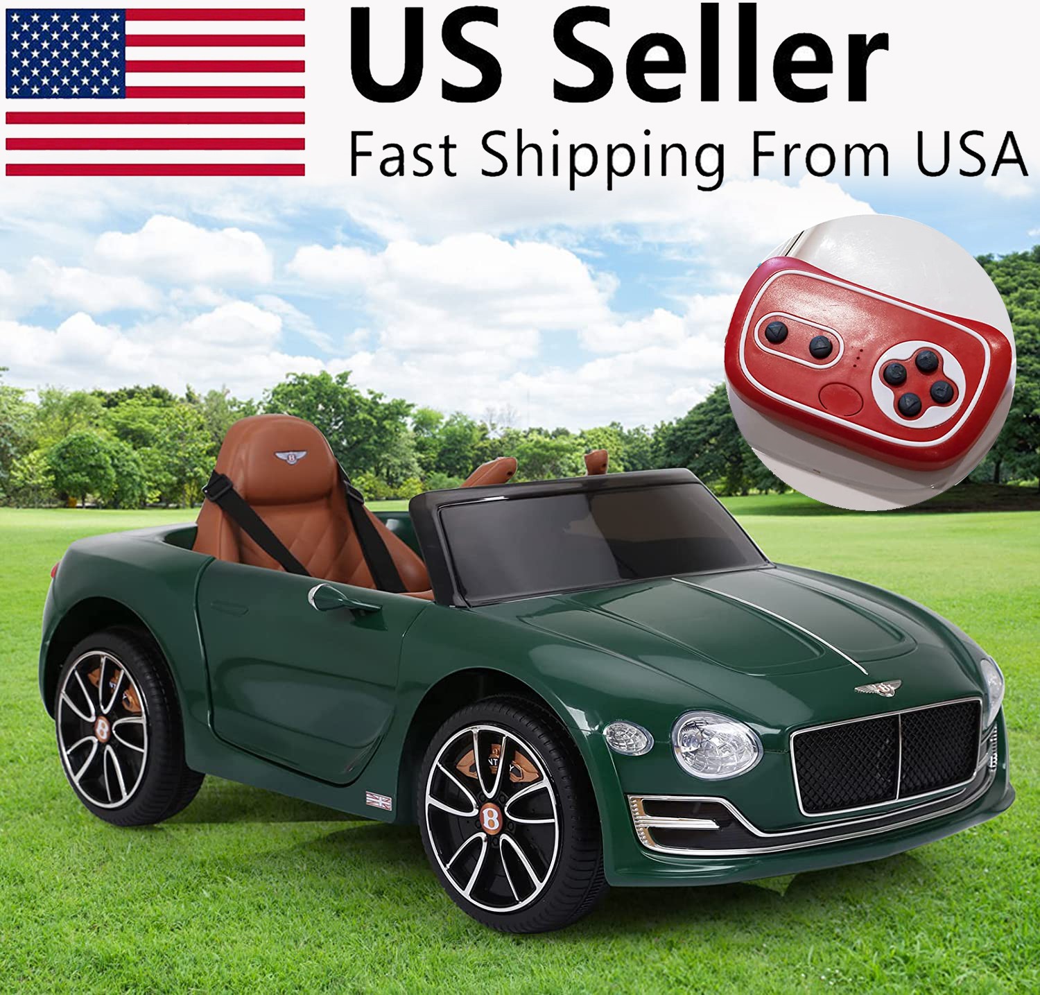 Licensed Bentley Style 12V Electric Kids Ride On Car Toys Gifts w/ Remote LED US