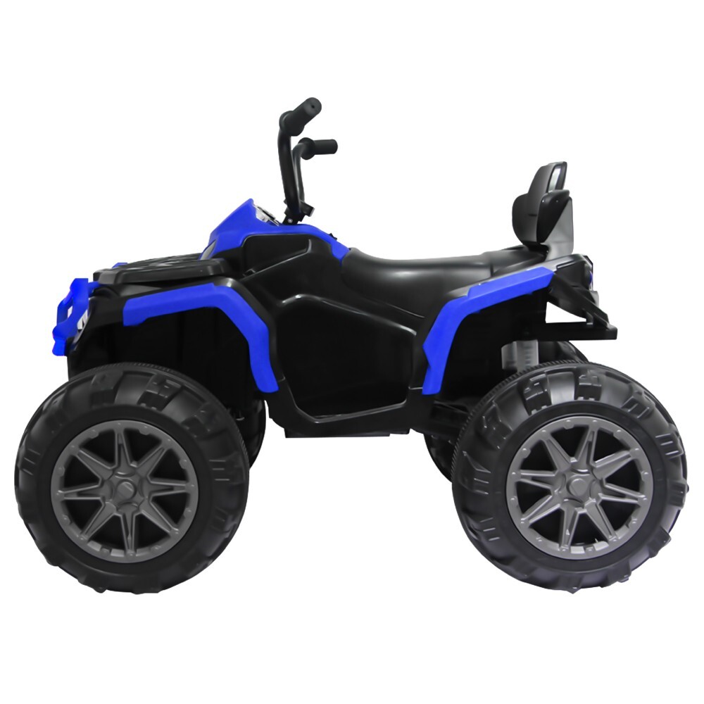 24V Blue Kids Ride on ATV Electric Power Wheels Quad Car w/2-Speed Bluetooth LED