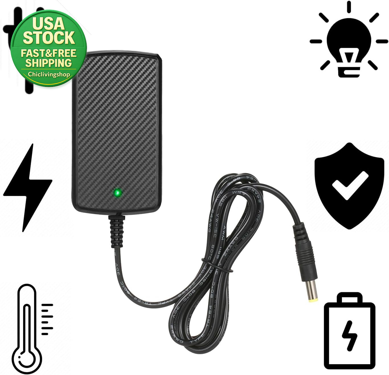 24V Battery Charger for Kids Ride on Cars Suvs Atvs Kid Trax Dynacraft Jeep