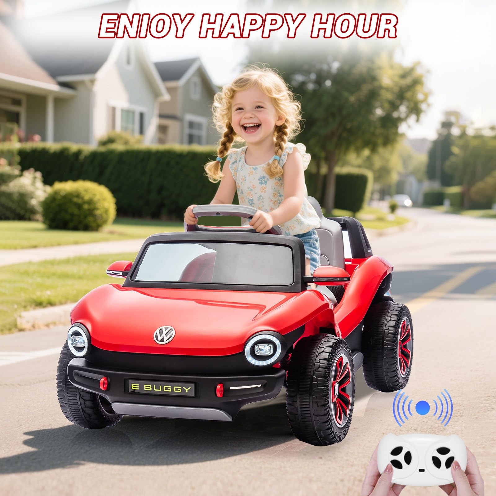 12V 7AH Ride On Car Toddler Electric Vehicle with Remote,Light, USB, Horn, Music