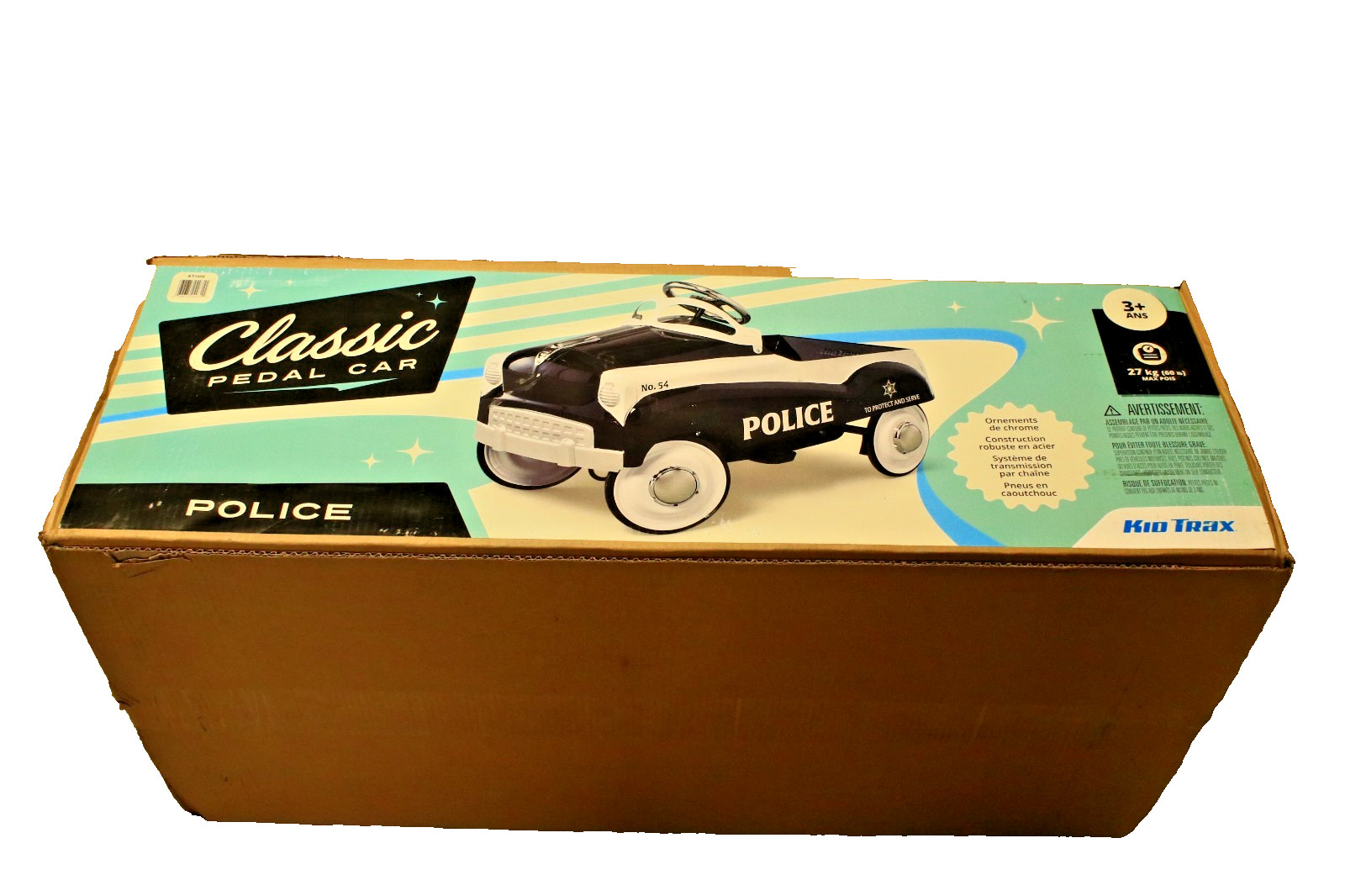 NEW NIB Kid Trax Police Ride-On Pedal Car Authentic Steel FREE SHIPPING