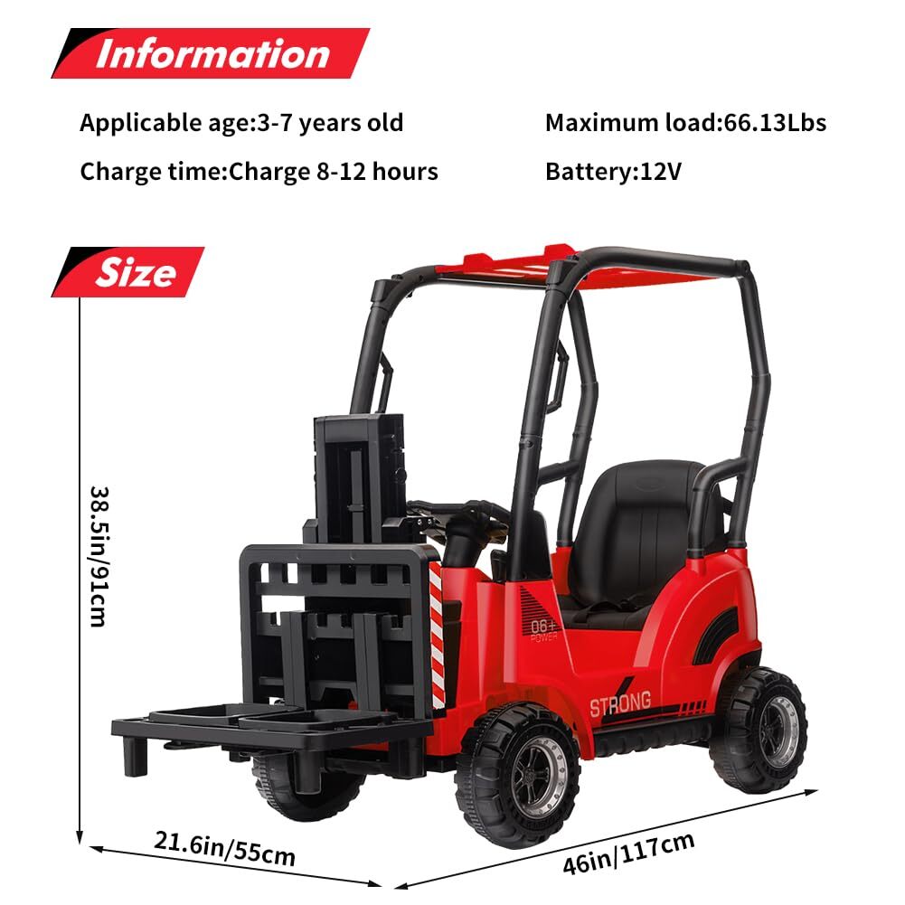 Kids Ride On Forklift Car 12V Electric Forklift Ride On Toys with Remote Control