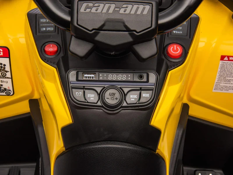 24V 4WD CanAm Outlander Kids Ride On Electric ATV Quad Car Leather Seat EVA Tire