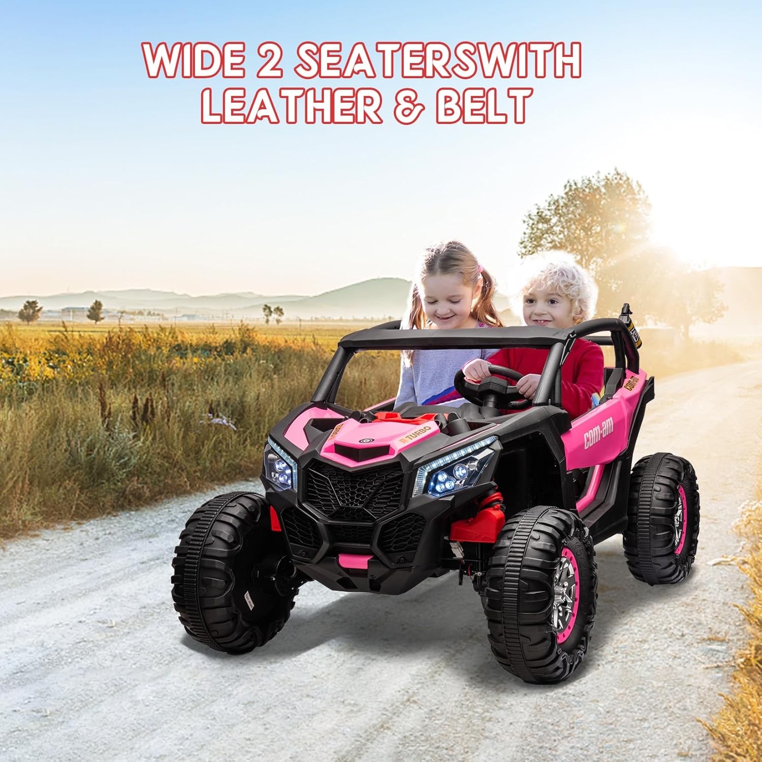 24V 2-Seater 4WD Kids Truck 300W Power with Remote, Spring Suspension Multicolor