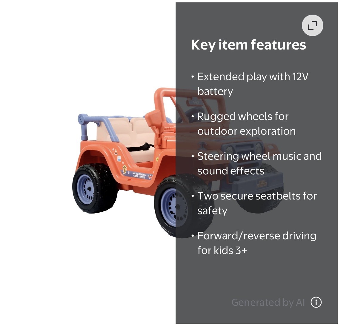 NEW Bluey 12V 4-Wheeler Ride-On, 12 Volt Battery Powered Car for Kids w/ Sounds