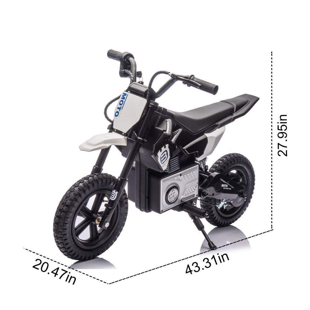 24V Kids Electric Motorcycle Toy, 200W Motor, LED Lights, Bluetooth MP3, 9.3MPH