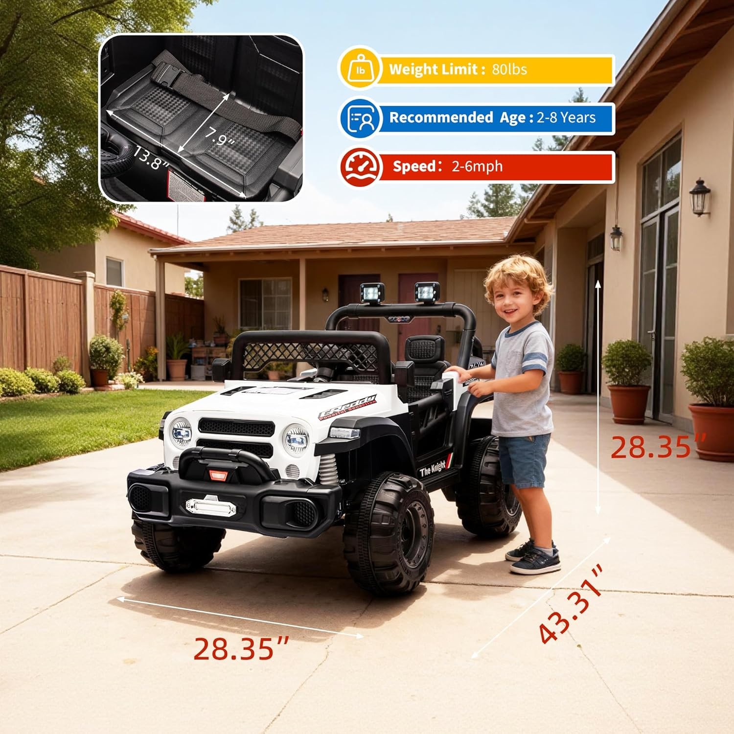 12V Kids Ride On Truck Car Electric Vehicle Remote Control LED Lights Music Gift