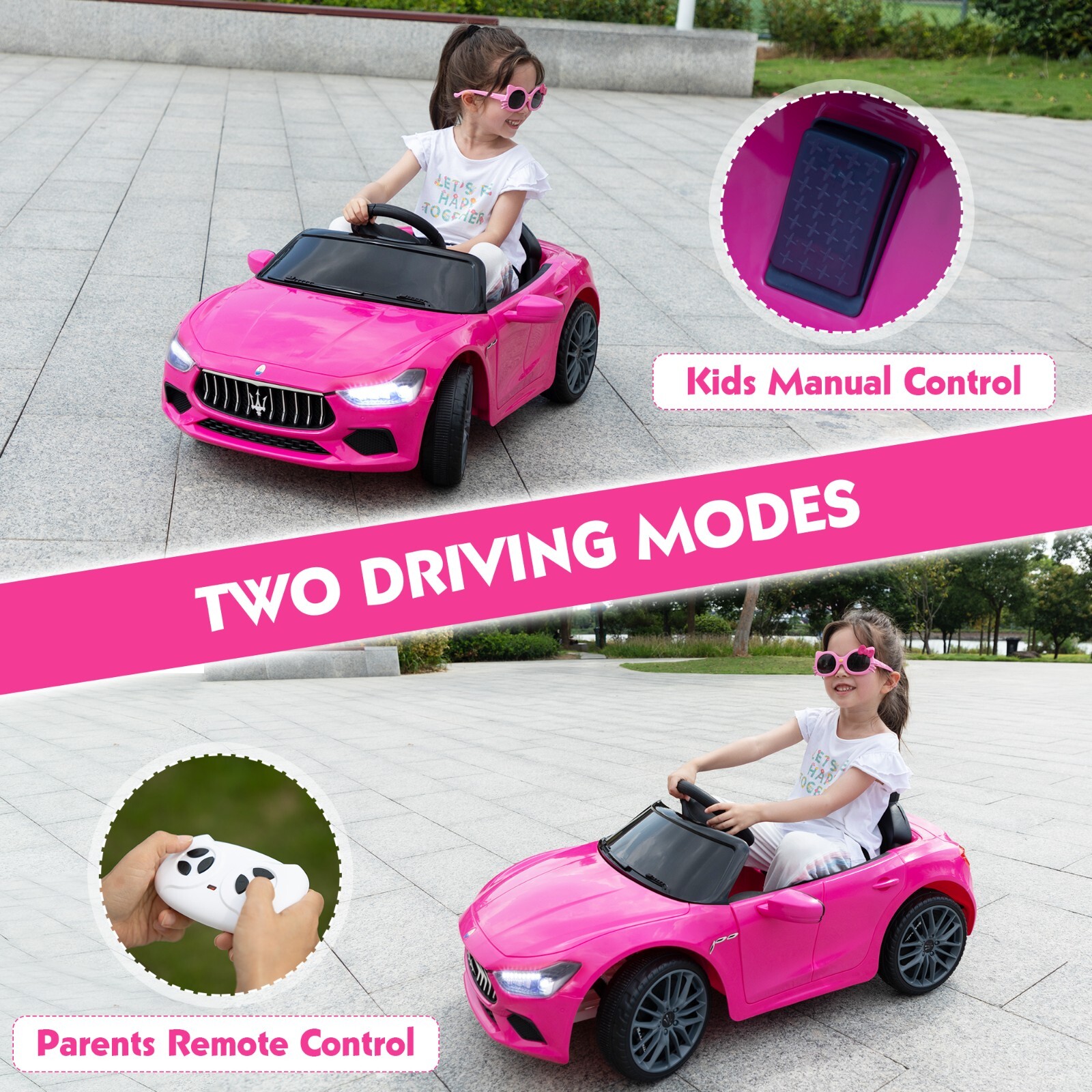 TOBBI 12V Kid Ride on Car Electric Vehicle Toy Maserati Ghibli Licensed w/Remote