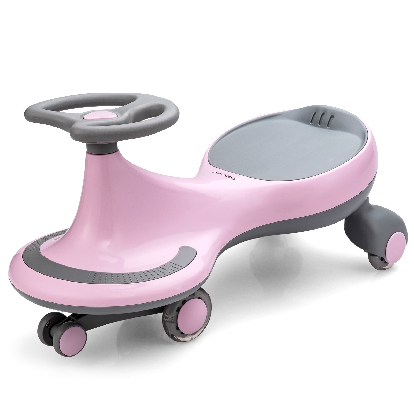 Wiggle Car Ride-on Toy w/ Flashing Wheels for Toddlers & Kids Pink