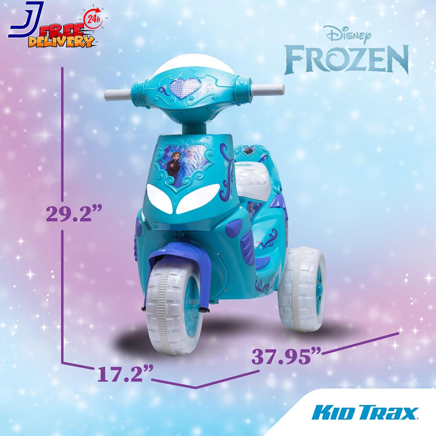 Frozen Kids Scooter Ride on Toy 6 Volt Kids 3-5 Years Max Weight 55 Lbs