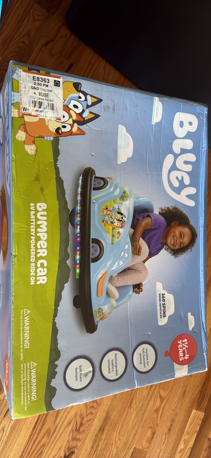 Bluey by 6V Bumper Car Ride on Toy for Children BRAND NEW IN BOX NEVER OPENED