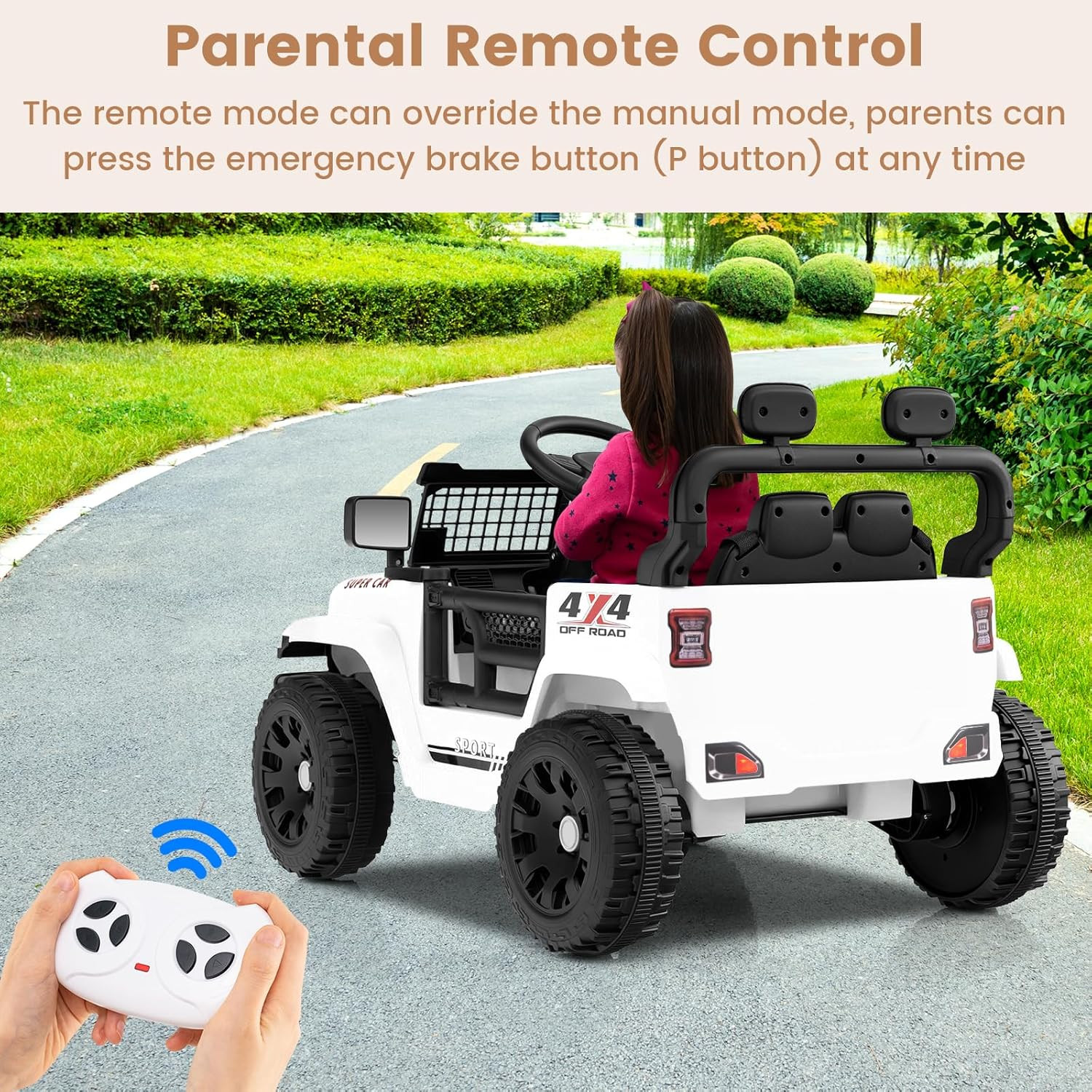 12V Ride on Truck, Battery Powered Electric Vehicle for Kids with Remote Control