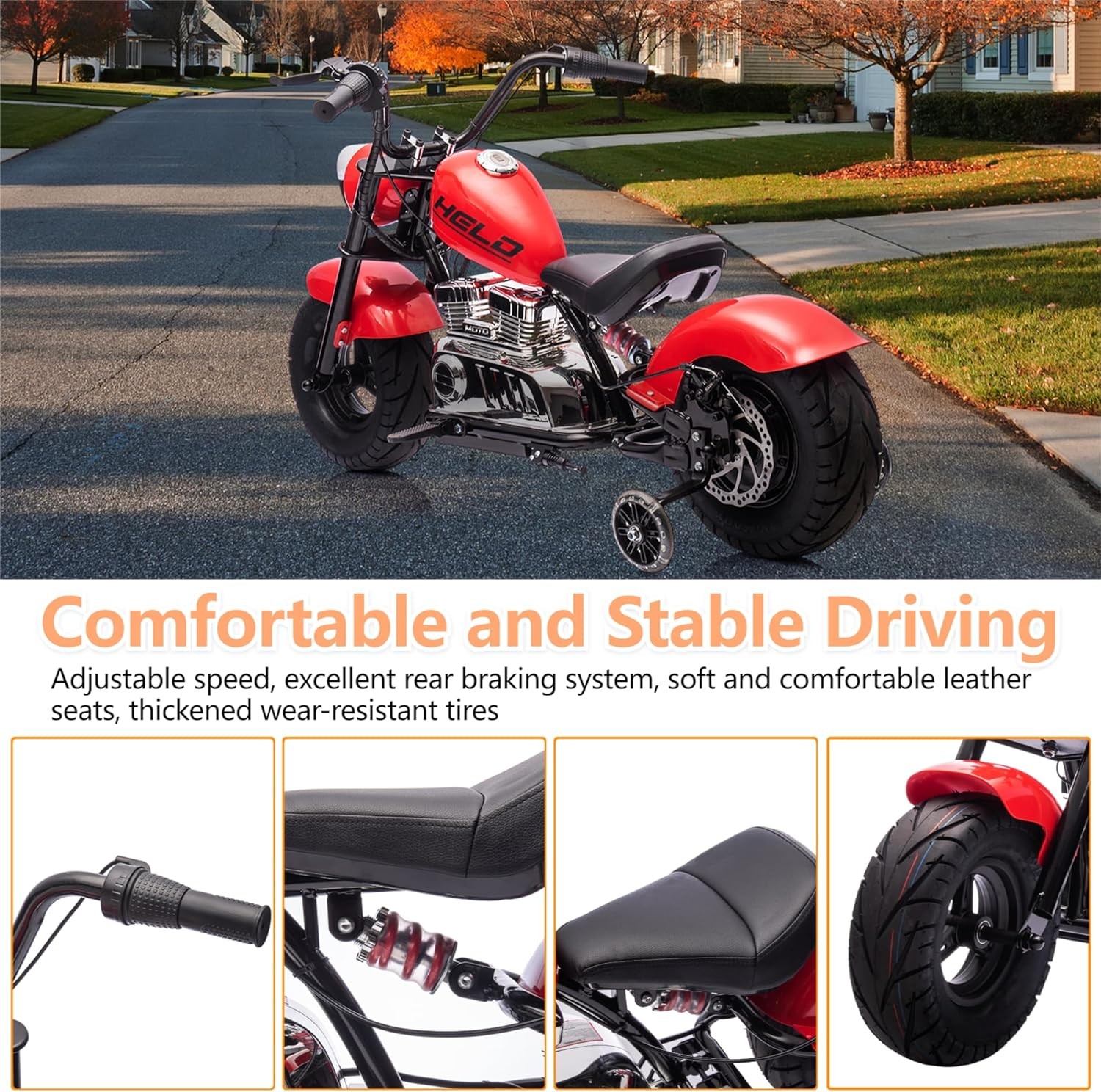 36V Electric Dirt Bike for Teens 16.5MPH&176LB Load Spring Suspension Multicolor
