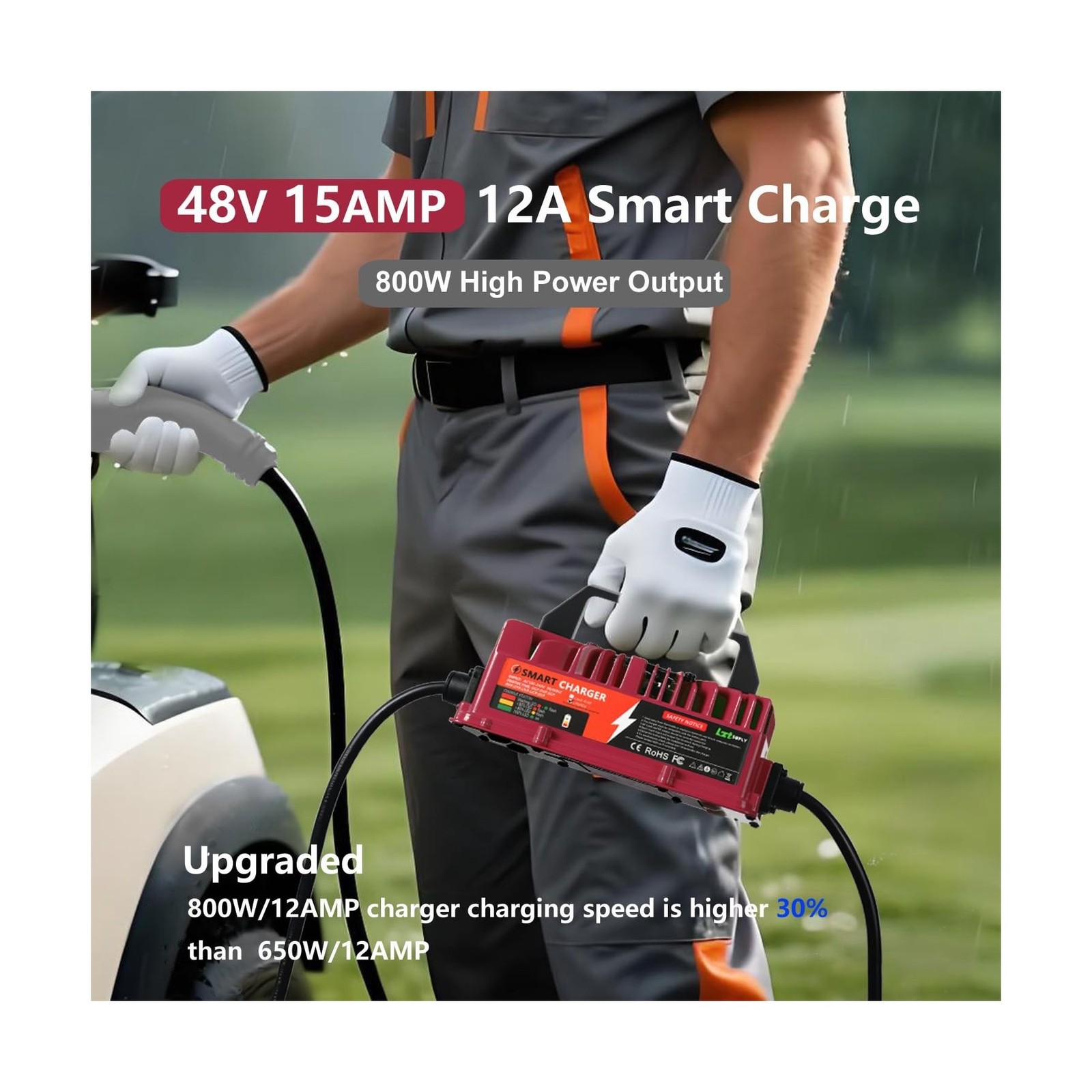 48Volt 15Amp Golf Cart Charger for Club Car DS/Precedent with Upgraded 3-Pin …