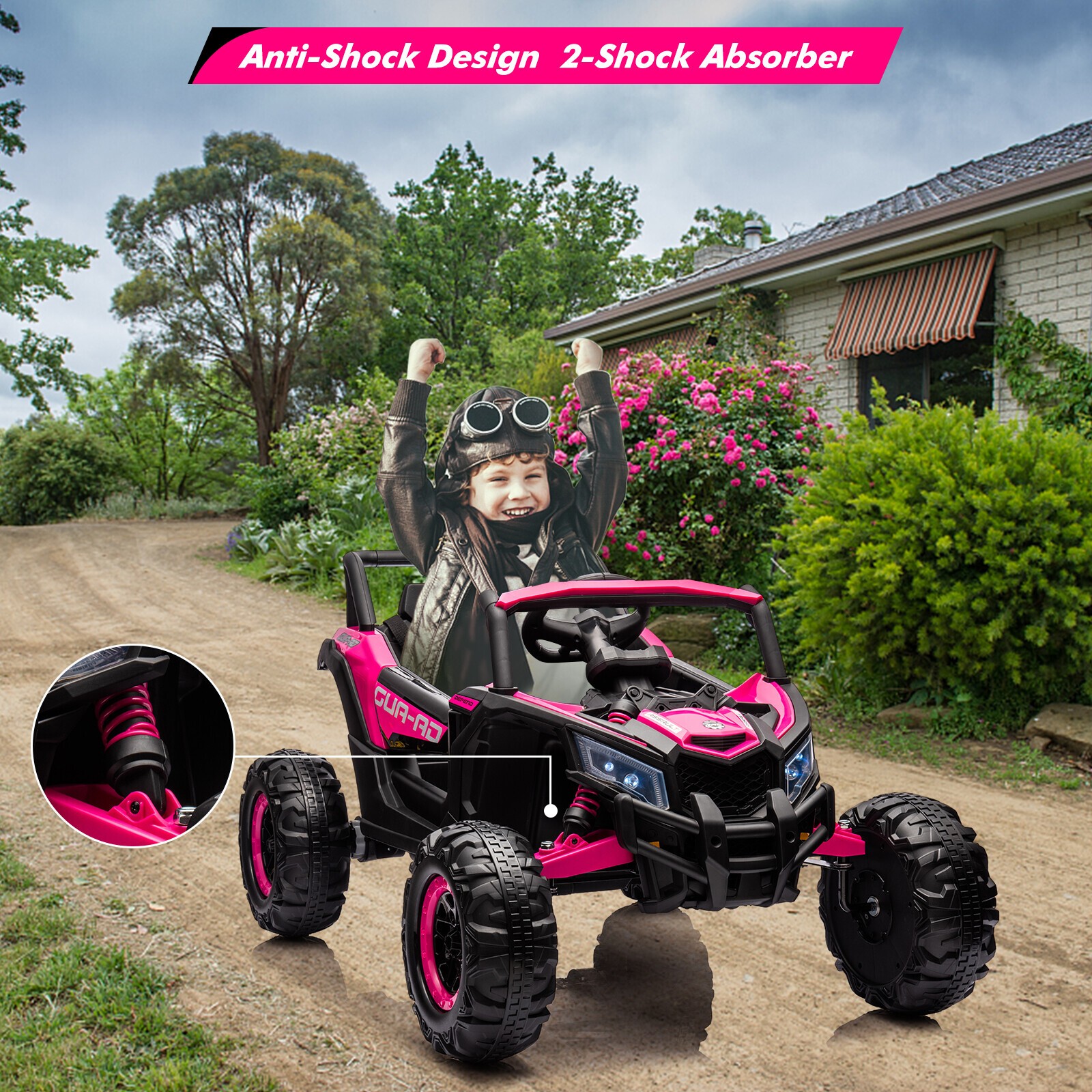 24V Power Wheels Electric Ride on UTV Car Toys Gift for Kids w/ Remote Control