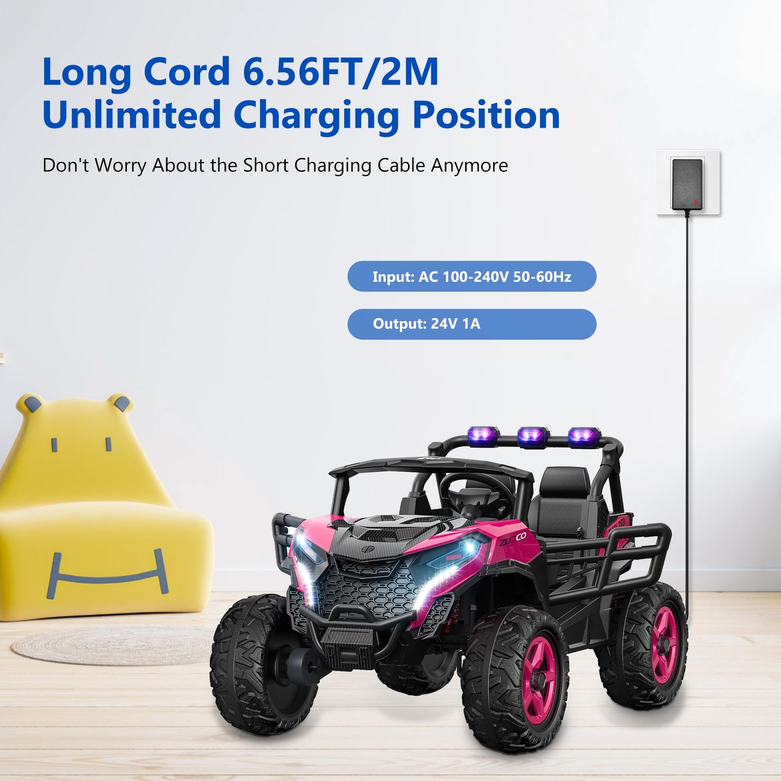 24V Battery Charger for Ride On Toys – Compatible With Power Wheels, Electric…