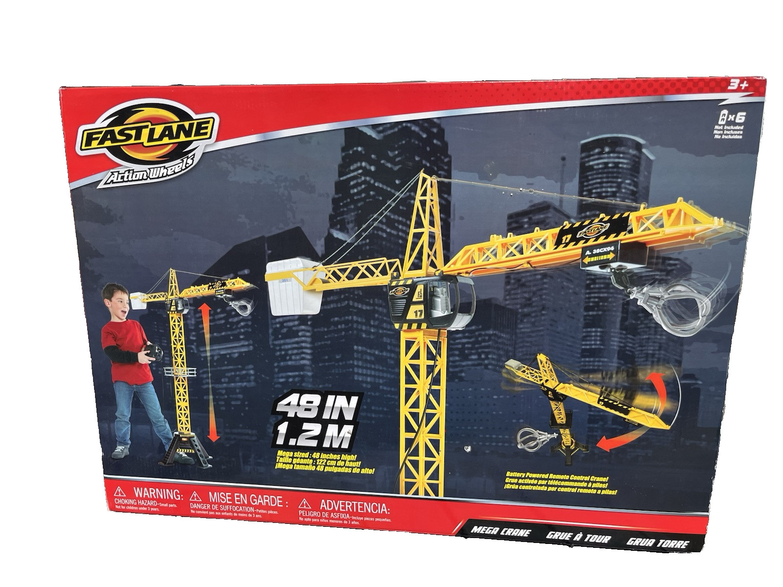 Fast Lane Action Wheels 48″ Tall BO 350 Degree Motion Toys R Us NIB