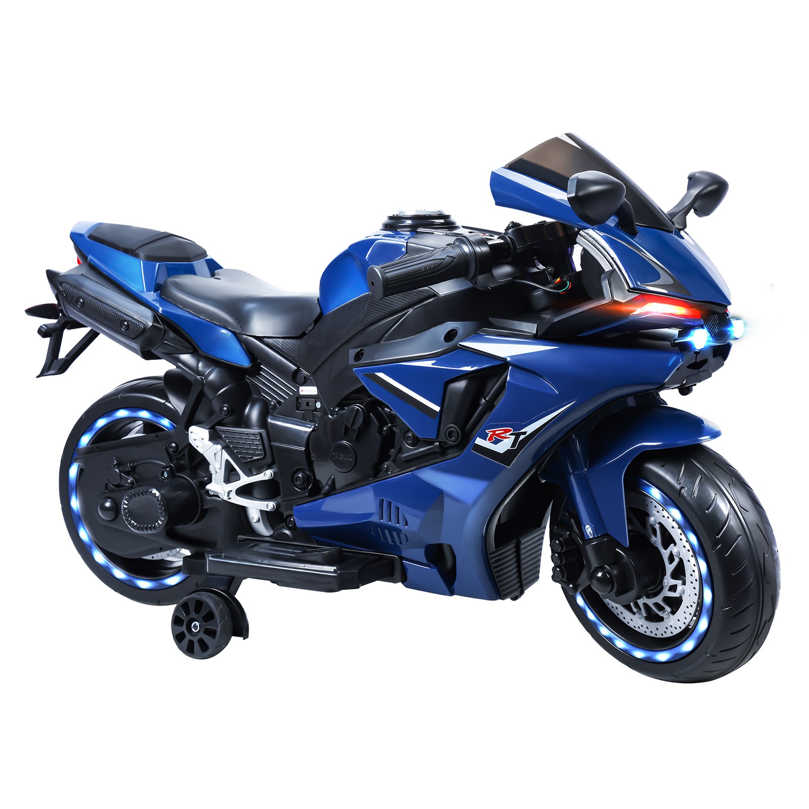 12V Electric Motorcycle, Speed Up to 9mph, Safety Auxiliary Wheels for Ages 2-8