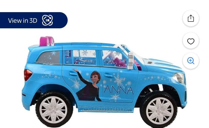 12V Disney’s Frozen Mercedes GLS-320 Powered Ride-on for Girls Ages 3+, up to 5
