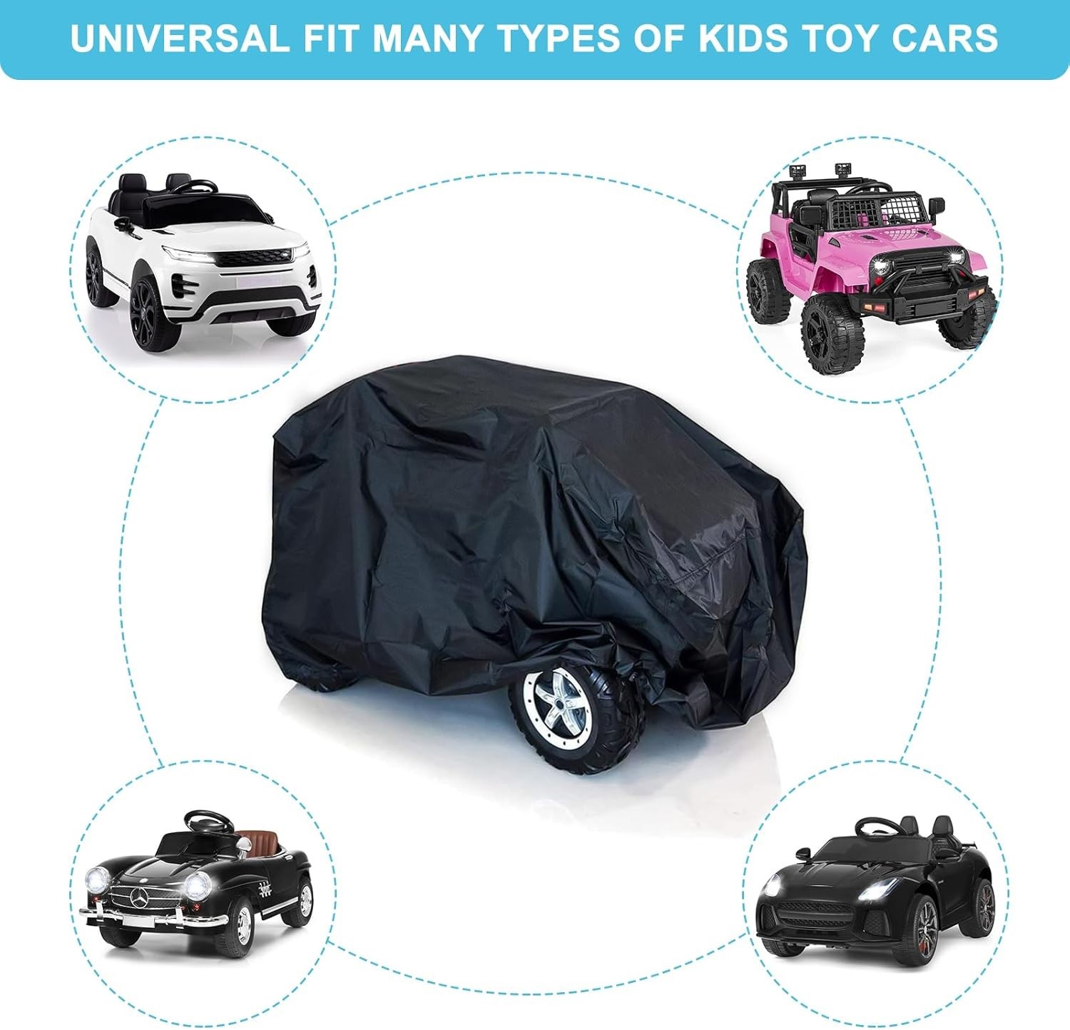 Waterproof Cover for Children’s Ride-On Cars – 52″ L x 28″ W x 24″ H