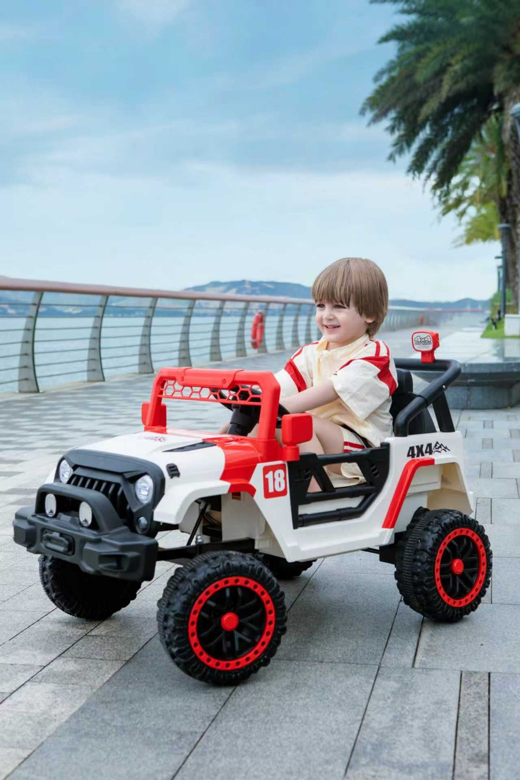 12V Ride on Car with Remote Control LED Lights Music Player for Kids Gift RED