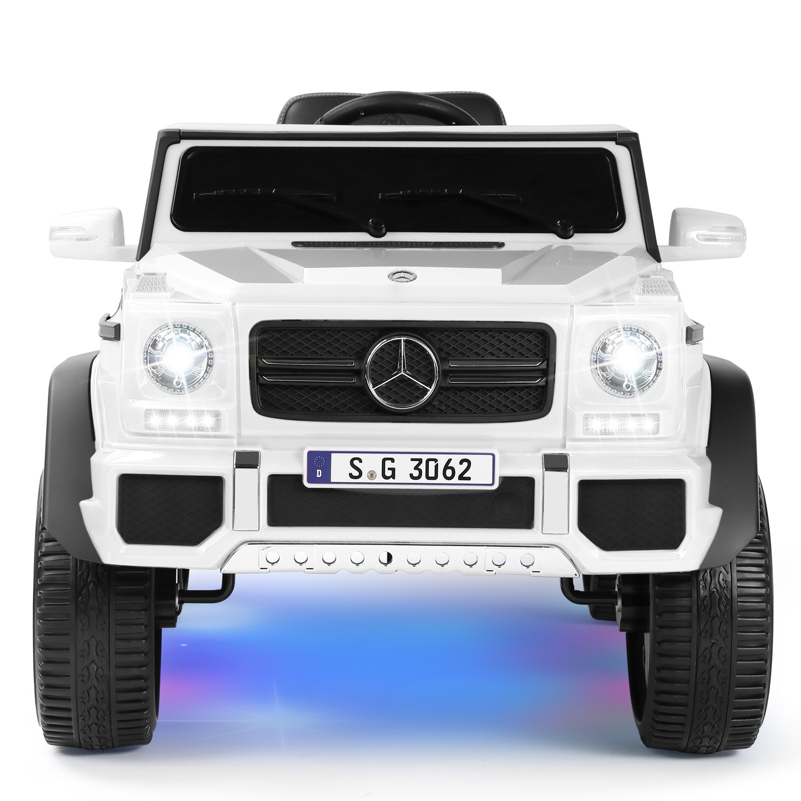 White Electric 12V Battery Kids Ride On Car 3 Speed with Music, LED, MP3, RC