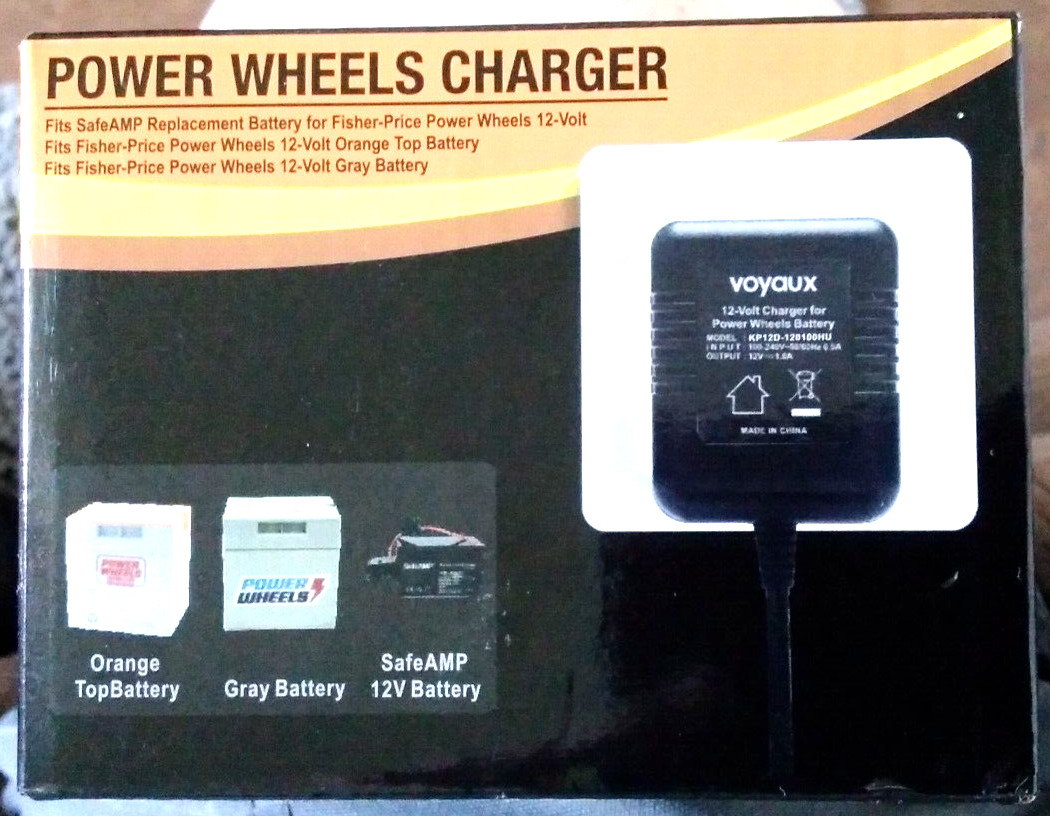 12V Charger (Voyaux) for Power Wheels – Fits Gray & Orange Top Batteries