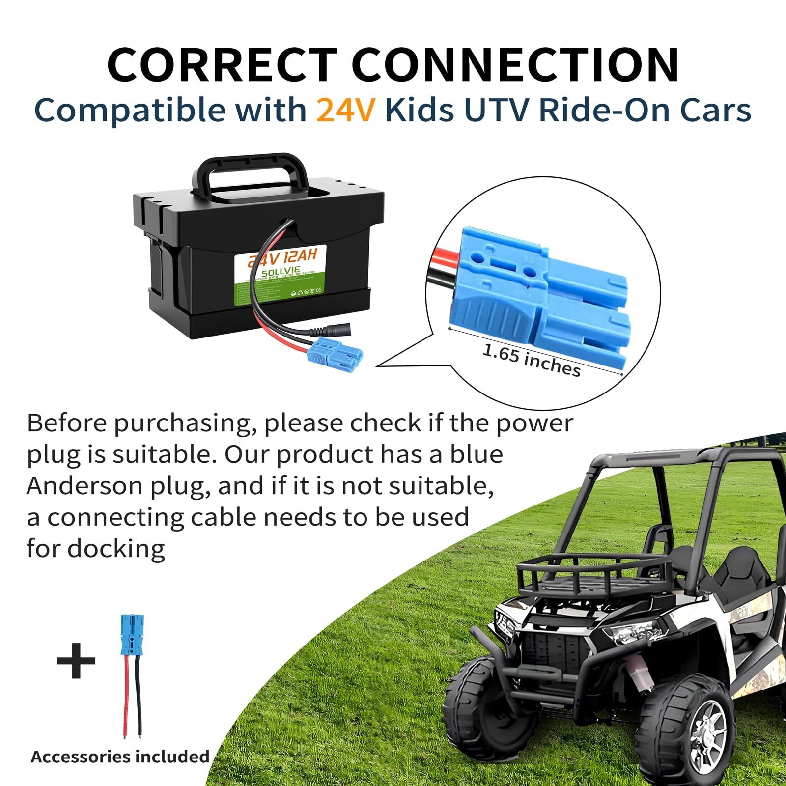 Upgraded 24V 8Ah Lithium Battery For Dynacraft UTV