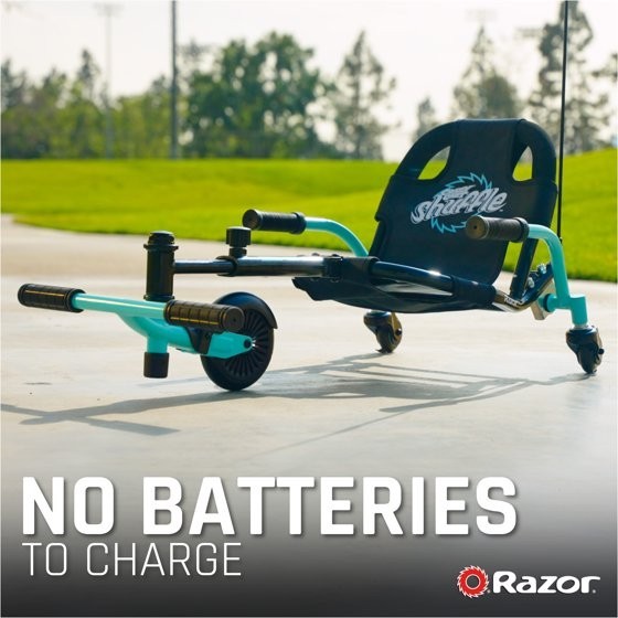 Crazy Cart Shuffle by Razor, Kid-Powered Drifting Go-Kart, Ride-on for Ages 4+